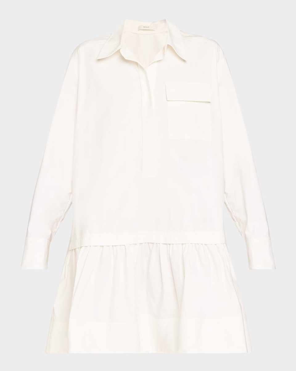 Brooke Long-Sleeve Drop-Waist Mini Dress